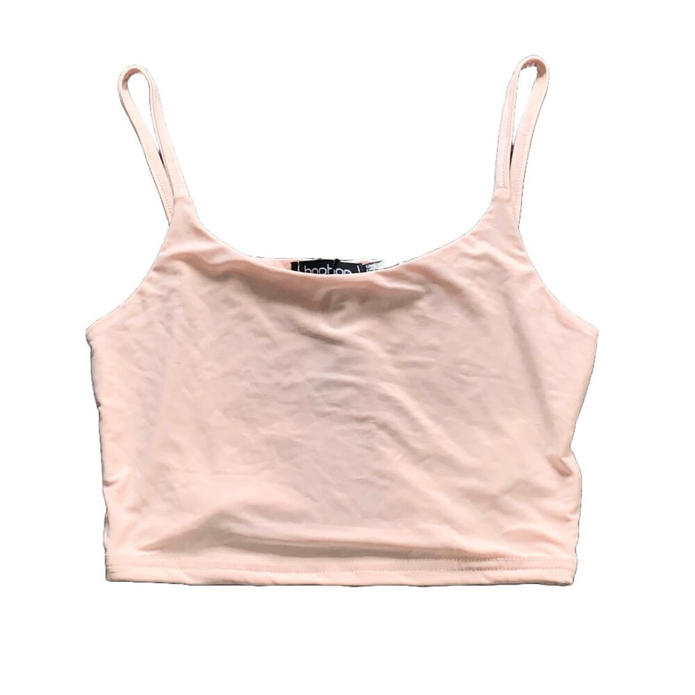 💕3for$12! NWT Boohoo pale double layer slinky bralette nude peach size 2